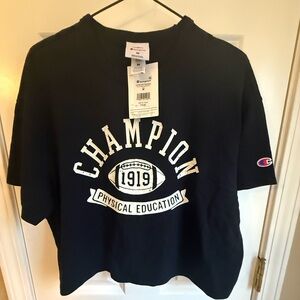 Champion Black Short Sleeve Women's Tee - Boxy Crewneck. So soft and comfy‼️